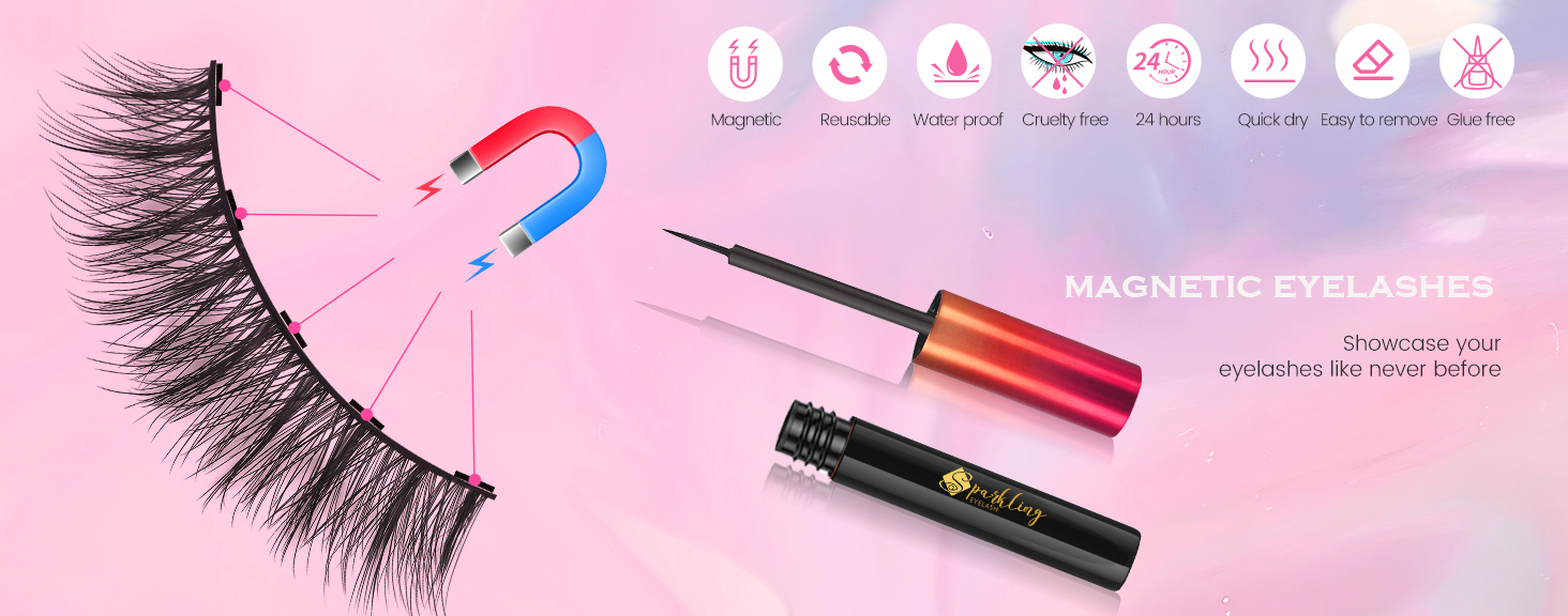 เติมลุคสวยสมบูรณ์แบบด้วยชุดขนตาแม่เหล็ก Pingdu Sparkling Eyelash® 3D