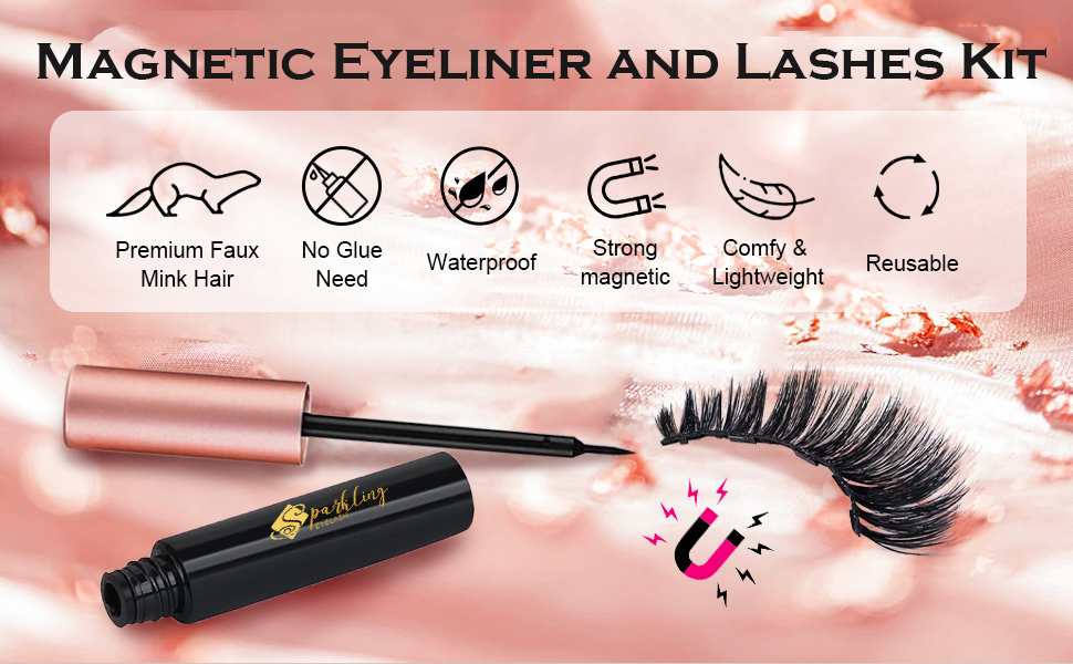 โอบกอดตัวตนที่สวยงามของคุณด้วย 5D Faux Mink Lashes และ Magnetic Eyelashes พร้อมอายไลเนอร์