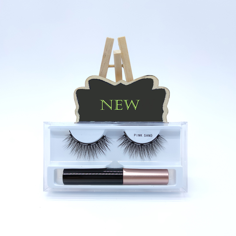 3D Faux Mink 1 คู่ Magnetic Eyelash Eyeliner Kit